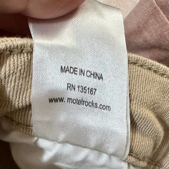 Motel Rocks Straight Leg Jeans In Winter Sandwash Knit Argyle Tan Size XS - Picture 14 of 15